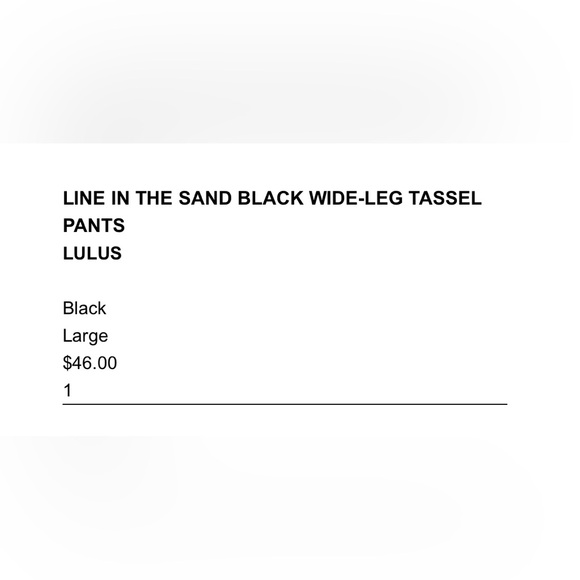 Lulus, Black, Large, Wide-Leg Tassel Pants - Picture 8 of 8